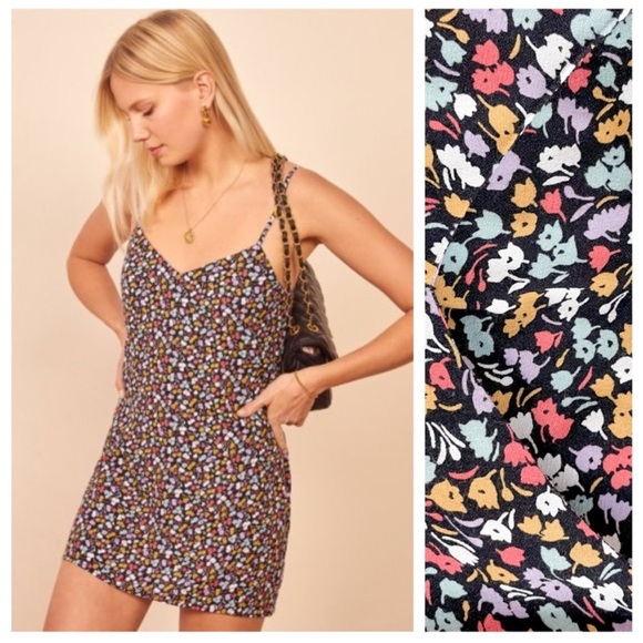 Reformation Black Floral Seville Mini Dress in Nolita - XS - Picture 4 of 10